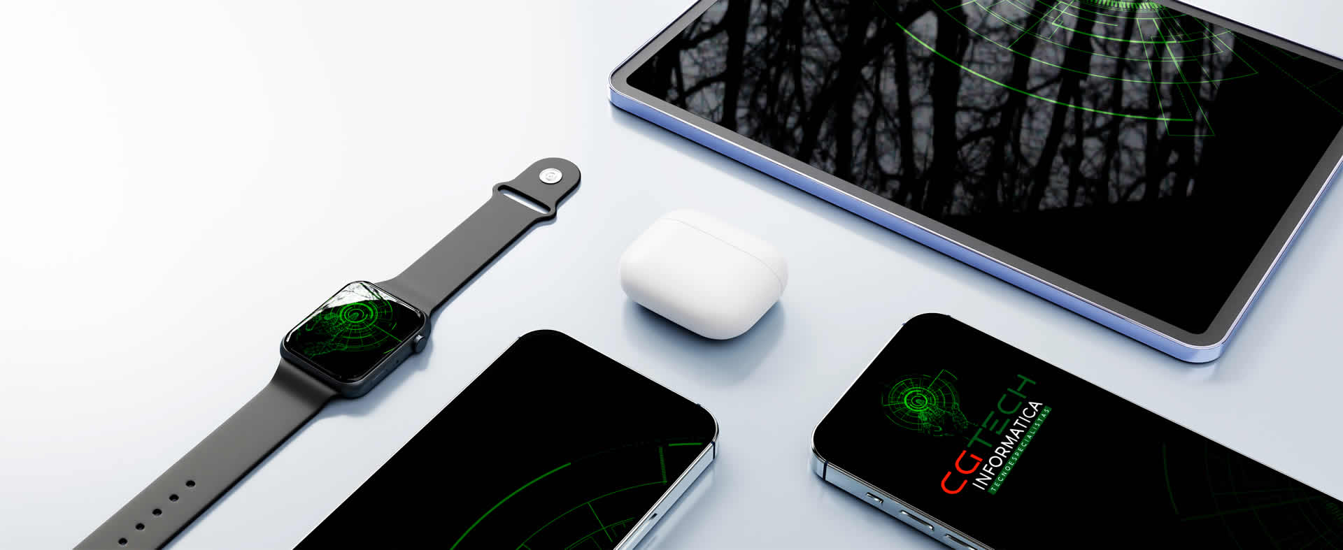 móvil, tablet, auriculares inalámbricos y smartwatch